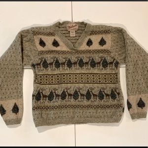 Vintage wool rich pine tree sweater